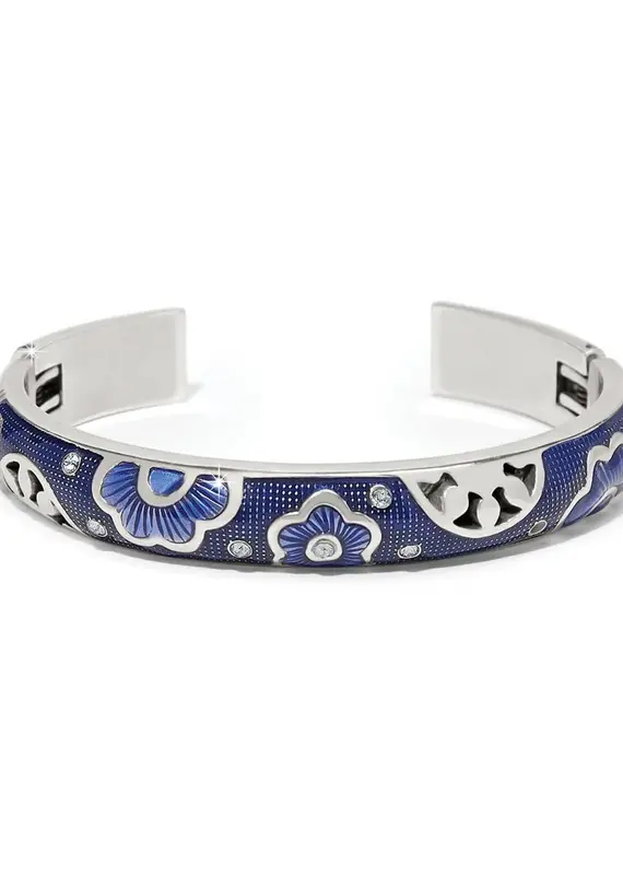 Flora Double Hinged Bangle in Blue