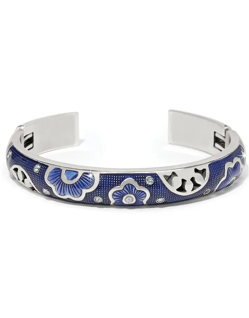 Flora Double Hinged Bangle in Blue