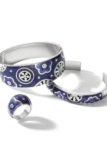 Flora Double Hinged Bangle in Blue