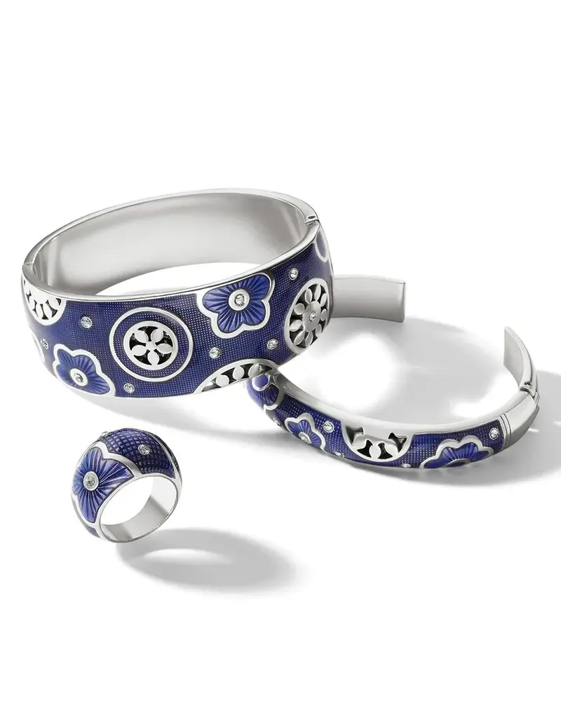 Flora Double Hinged Bangle in Blue