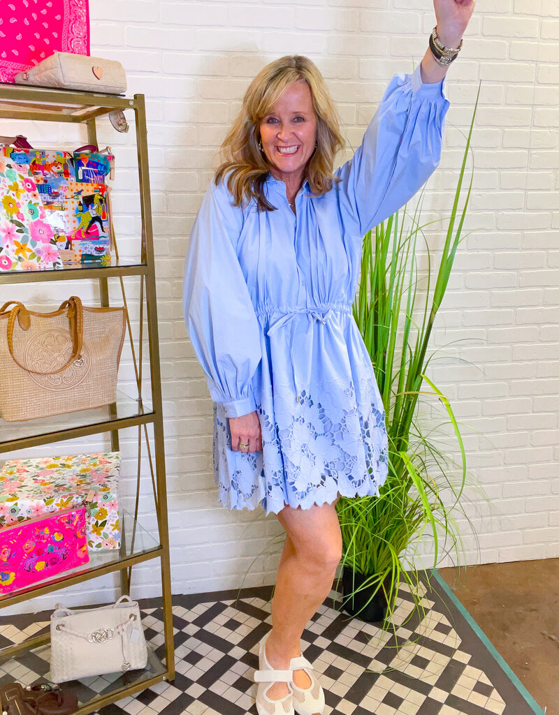 J.HOFFMAN'S Blue Me Away Ruffle Dress