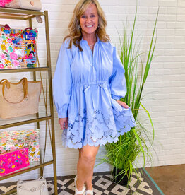J.HOFFMAN'S Blue Me Away Ruffle Dress
