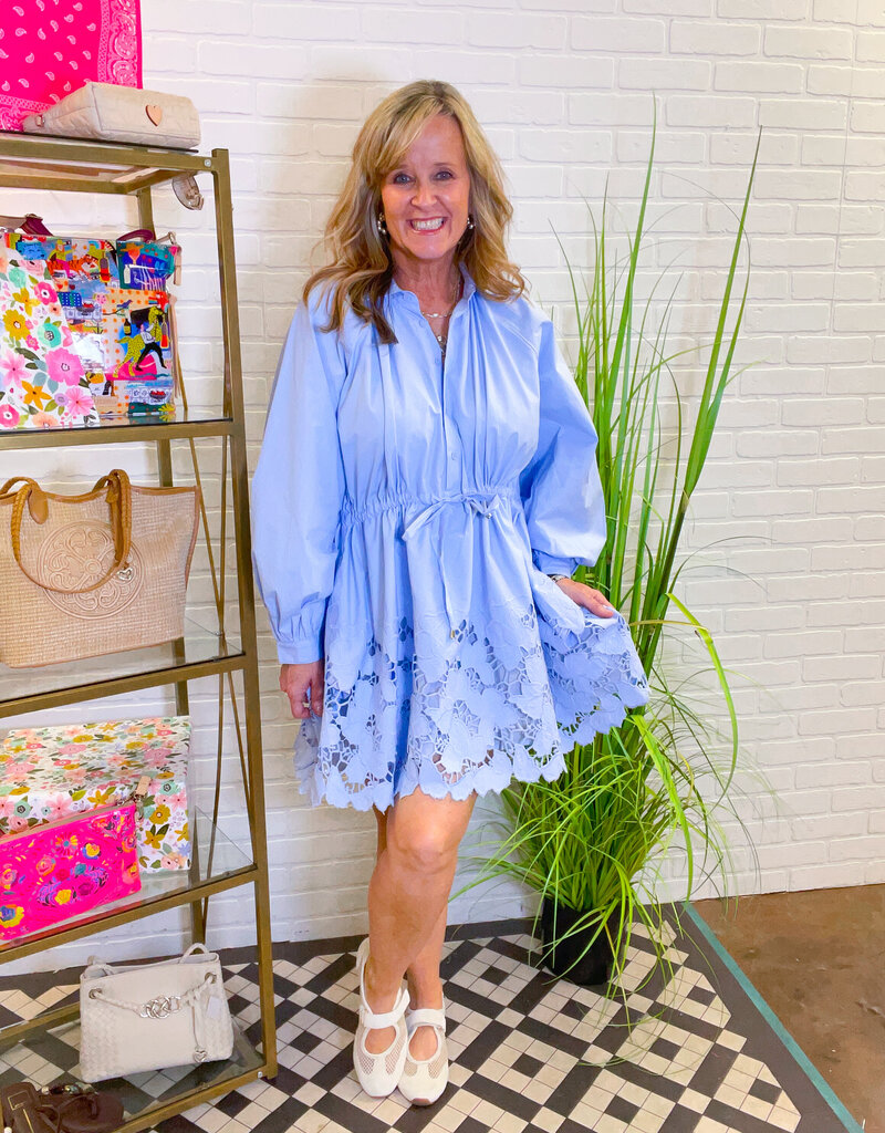 J.HOFFMAN'S Blue Me Away Ruffle Dress