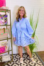 J.HOFFMAN'S Blue Me Away Ruffle Dress