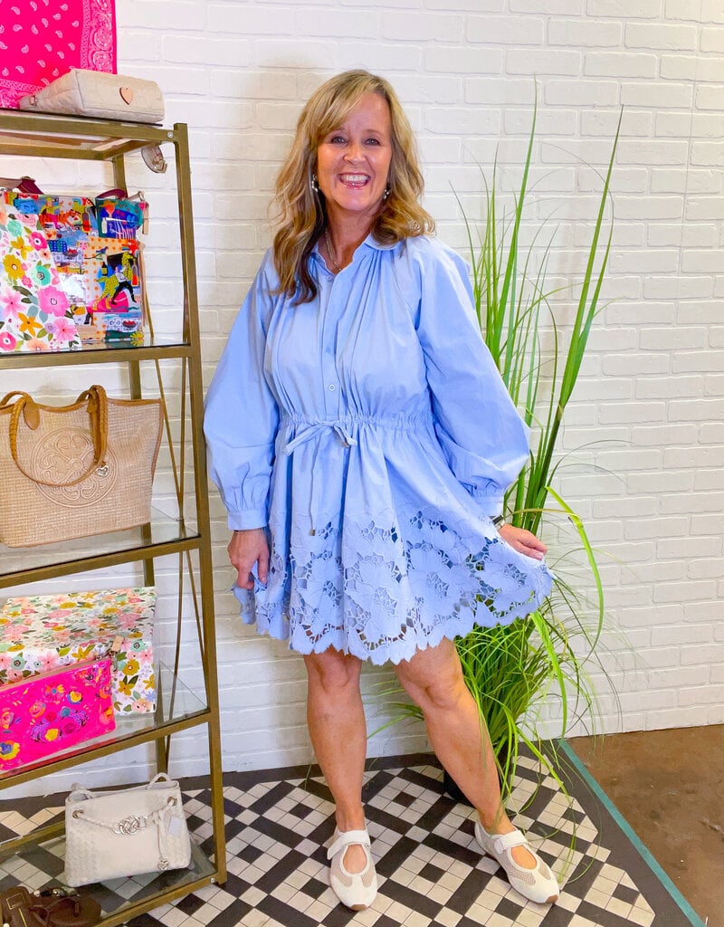 J.HOFFMAN'S Blue Me Away Ruffle Dress