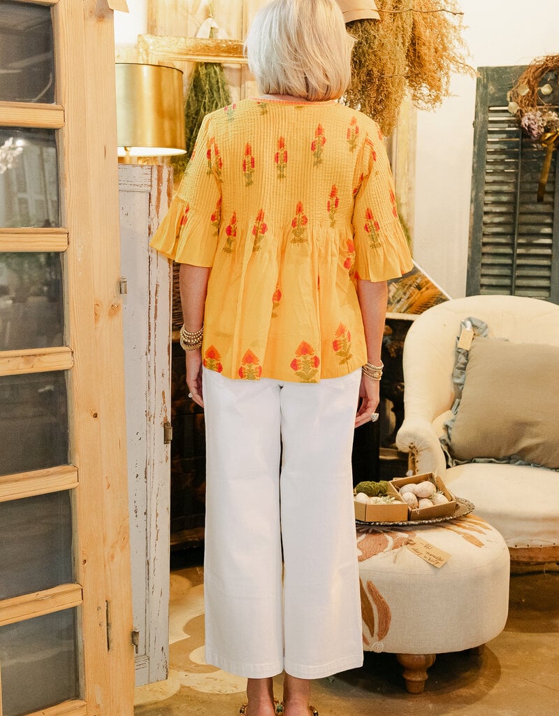 J.HOFFMAN'S Burts Of Sunshine Top- Yellow