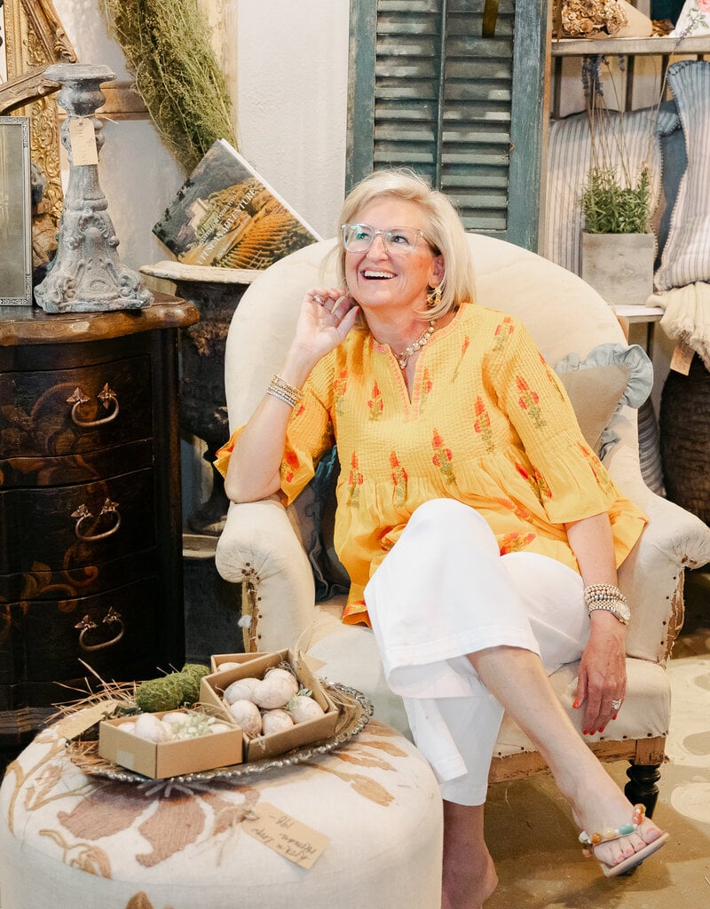 J.HOFFMAN'S Burts Of Sunshine Top- Yellow