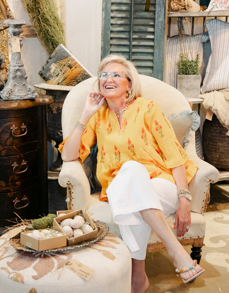 J.HOFFMAN'S Burts Of Sunshine Top- Yellow