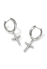 KENDRA SCOTT Cross Crystal Huggie Earrings