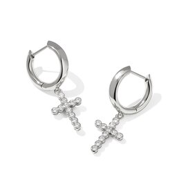 KENDRA SCOTT Cross Crystal Huggie Earrings