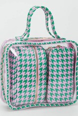 J.HOFFMAN'S Clear Cosmetic Bag Set- Pink & Green