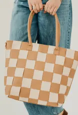 J.HOFFMAN'S Courtney Tote- Tan Check