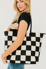 J.HOFFMAN'S Courtney Tote- Black Check
