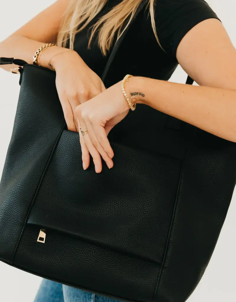 J.HOFFMAN'S Courtney Tote- Black Check