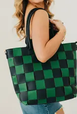 J.HOFFMAN'S Courtney Tote- Navy/ Green