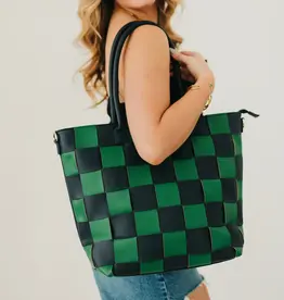 J.HOFFMAN'S Courtney Tote- Navy/ Green