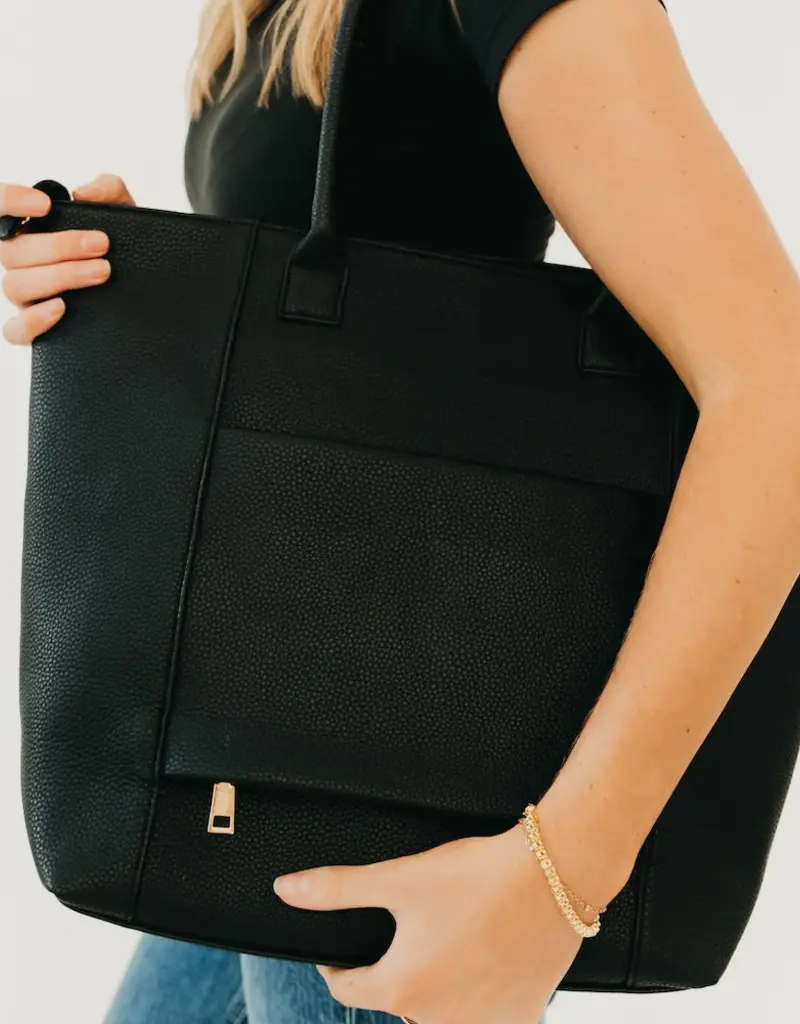 J.HOFFMAN'S Courtney Tote- Navy/ Green