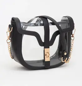 J.HOFFMAN'S Clear Saddle Bag- Black