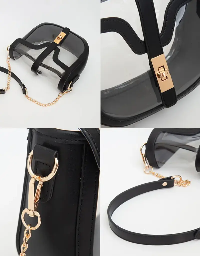 J.HOFFMAN'S Clear Saddle Bag- Black