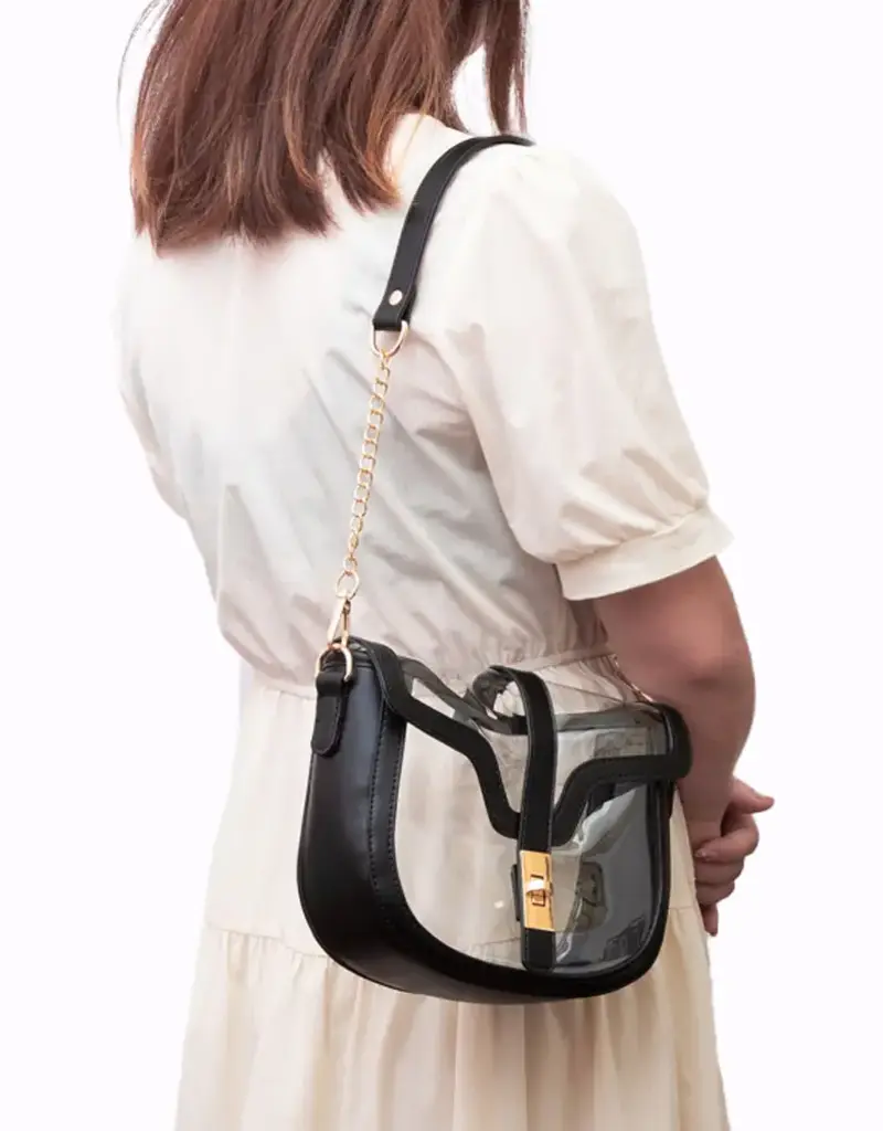 J.HOFFMAN'S Clear Saddle Bag- Black