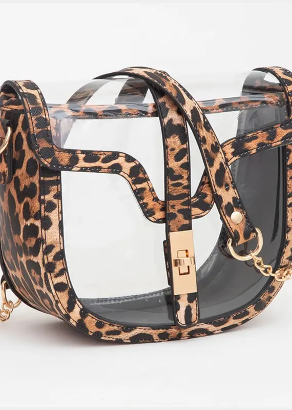 J.HOFFMAN'S Clear Saddle Bag- Leopard