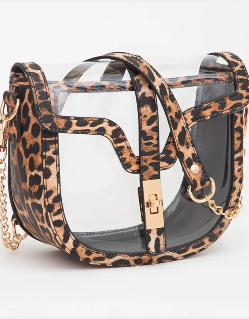 J.HOFFMAN'S Clear Saddle Bag- Leopard