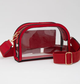 J.HOFFMAN'S Clear Camera Bag- Red