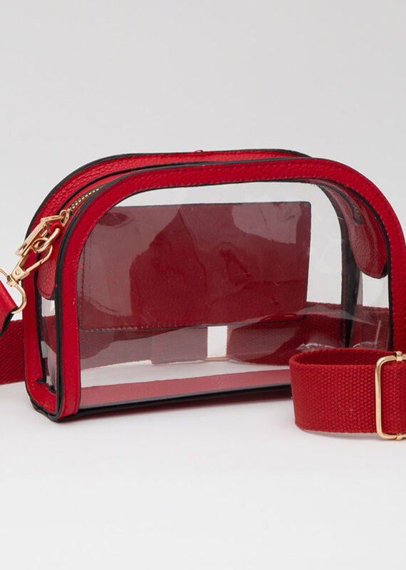 J.HOFFMAN'S Clear Camera Bag- Red