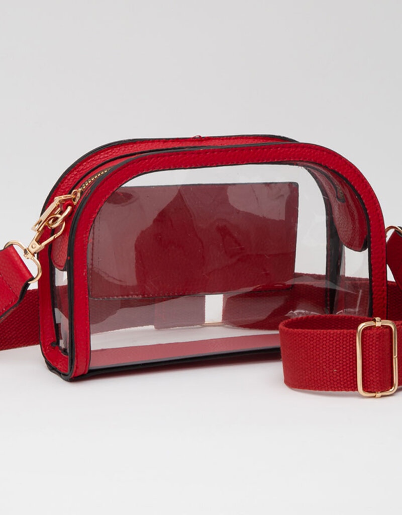 J.HOFFMAN'S Clear Camera Bag- Red
