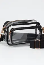 J.HOFFMAN'S Clear Rectangle Crossbody-  Black