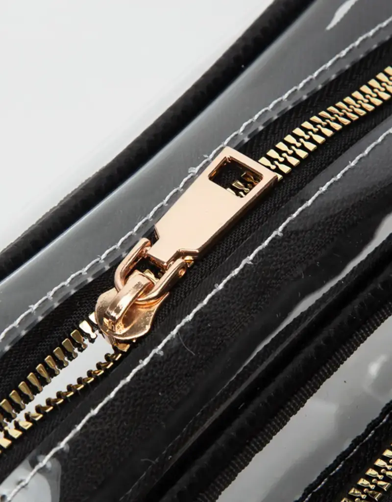 J.HOFFMAN'S Clear Rectangle Crossbody-  Black