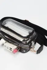 J.HOFFMAN'S Clear Rectangle Crossbody-  Black