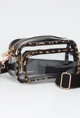 J.HOFFMAN'S Clear Rectangle Crossbody- Leopard