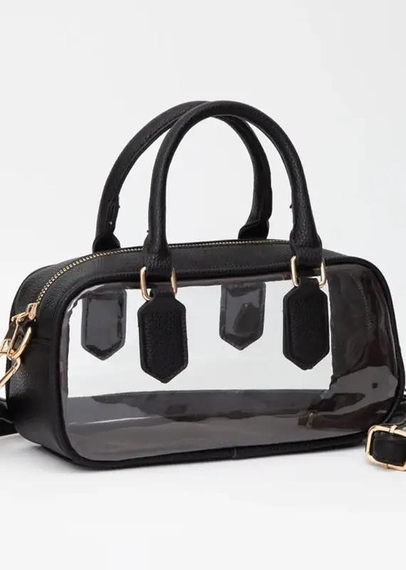 J.HOFFMAN'S Clear Top Handle Bag- Black