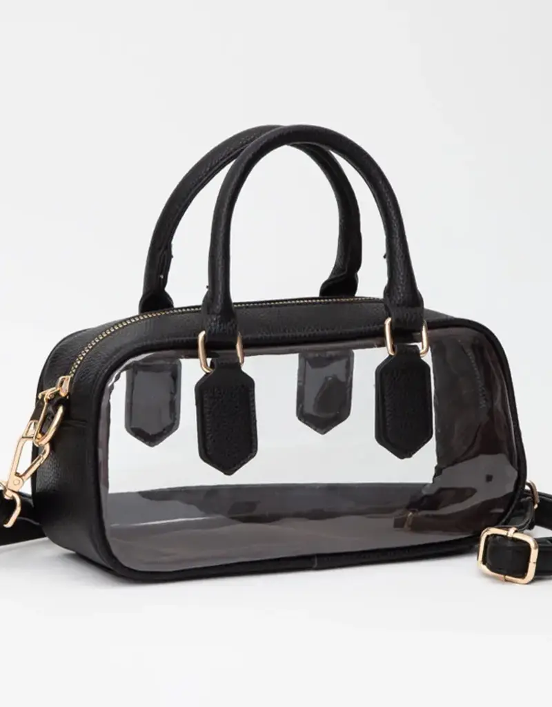 J.HOFFMAN'S Clear Top Handle Bag- Black