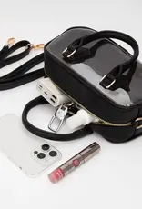 J.HOFFMAN'S Clear Top Handle Bag- Black