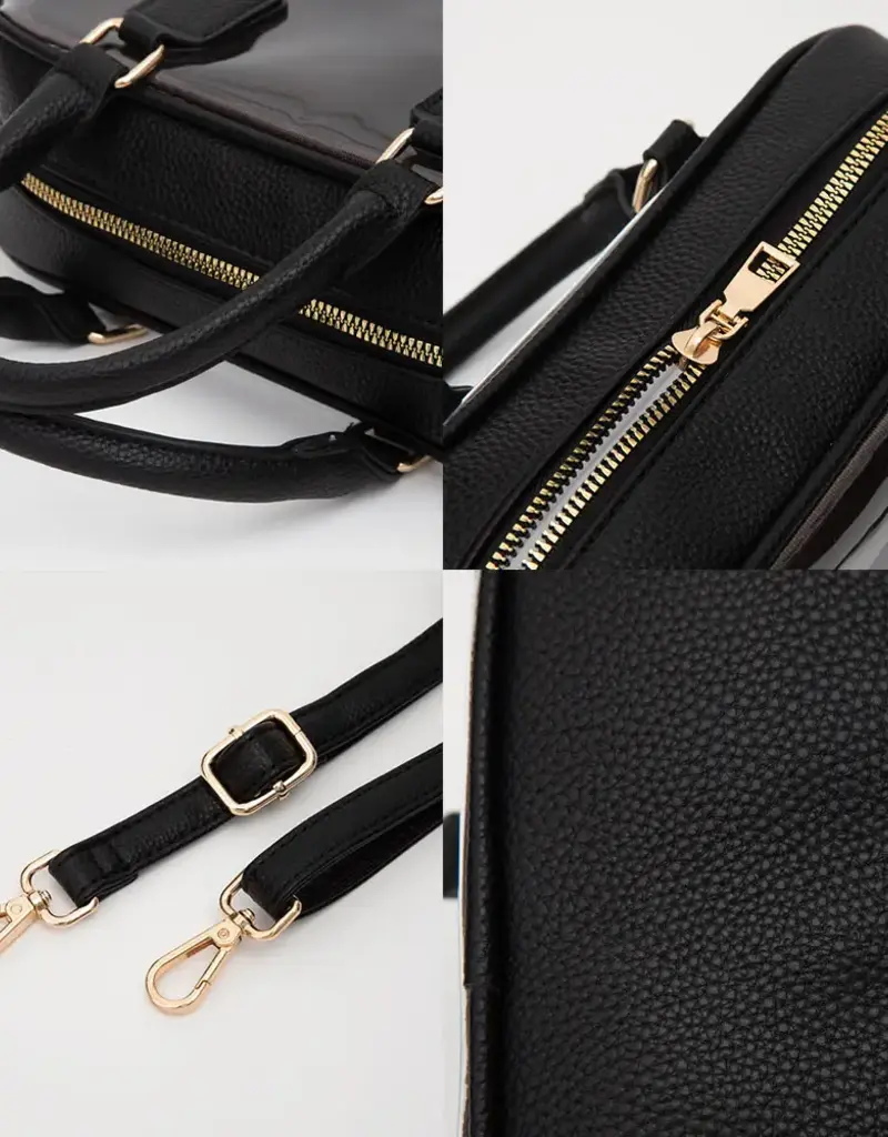 J.HOFFMAN'S Clear Top Handle Bag- Black