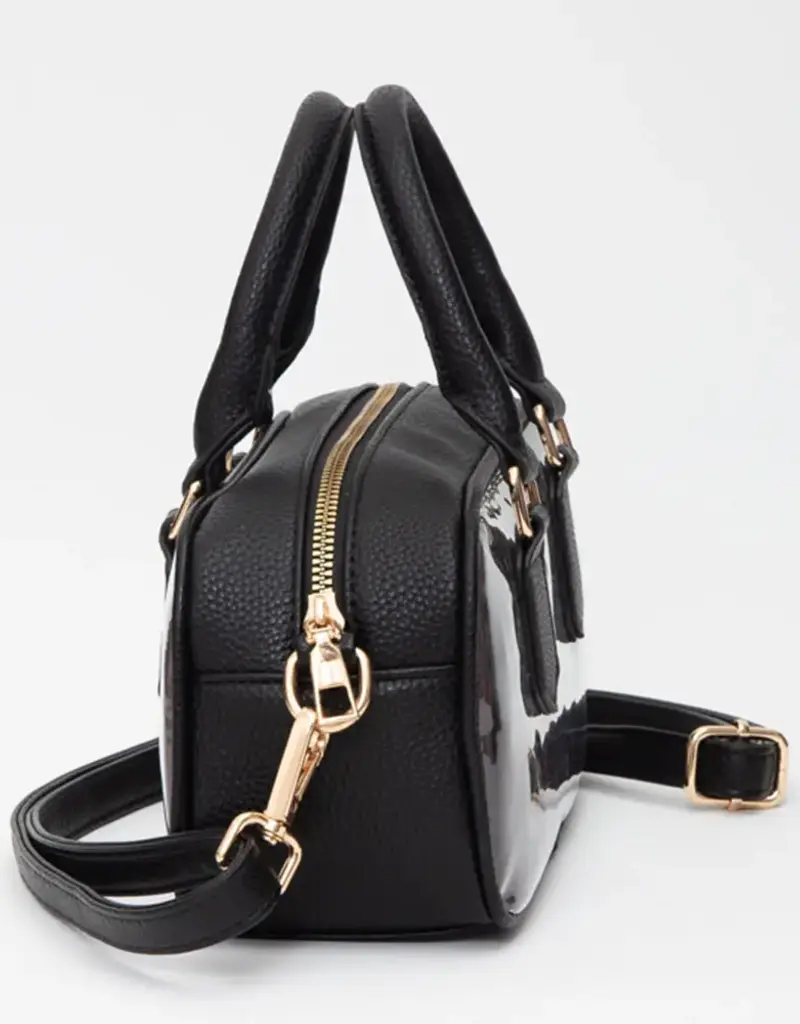 J.HOFFMAN'S Clear Top Handle Bag- Black