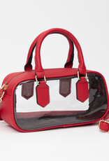 J.HOFFMAN'S Clear Top Handle Bag- Red
