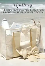 J.HOFFMAN'S Jelly Tote Bag- Ecru Raffia Bow