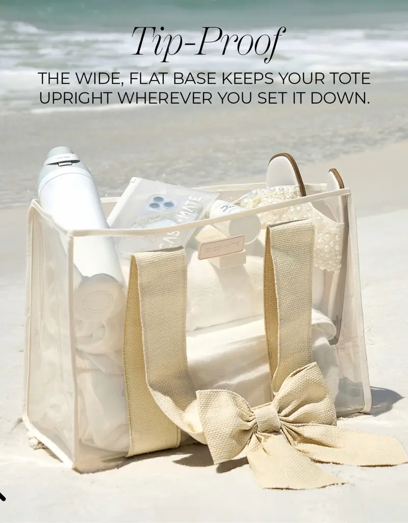 J.HOFFMAN'S Jelly Tote Bag- Ecru Raffia Bow