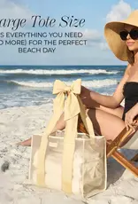 J.HOFFMAN'S Jelly Tote Bag- Ecru Raffia Bow