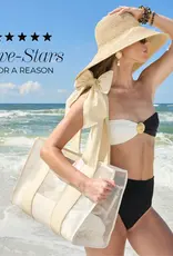 J.HOFFMAN'S Jelly Tote Bag- Ecru Raffia Bow