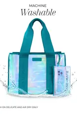 J.HOFFMAN'S Jelly Tote Bag- Emerald Blue Soap Bubbles