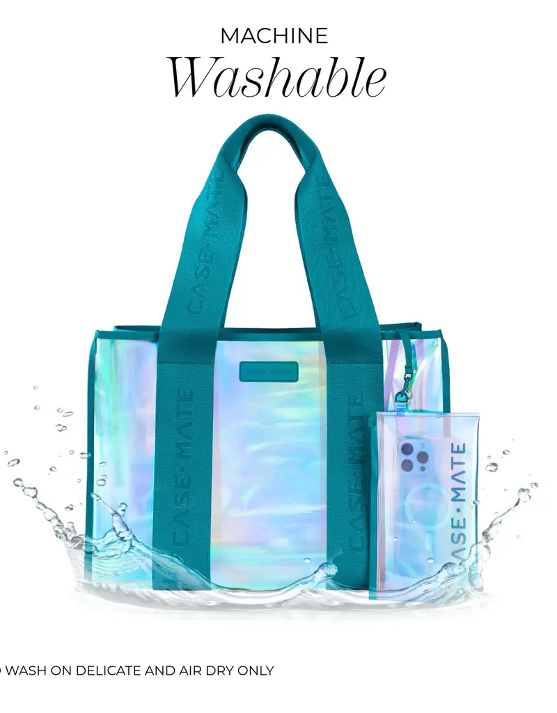 J.HOFFMAN'S Jelly Tote Bag- Emerald Blue Soap Bubbles