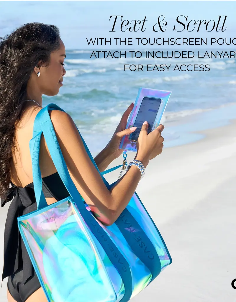 J.HOFFMAN'S Jelly Tote Bag- Emerald Blue Soap Bubbles