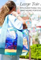 J.HOFFMAN'S Jelly Tote Bag- Emerald Blue Soap Bubbles