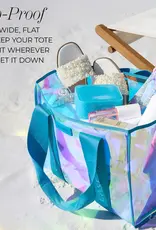 J.HOFFMAN'S Jelly Tote Bag- Emerald Blue Soap Bubbles