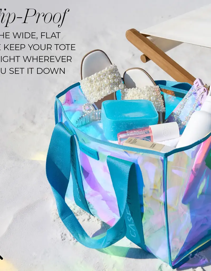 J.HOFFMAN'S Jelly Tote Bag- Emerald Blue Soap Bubbles