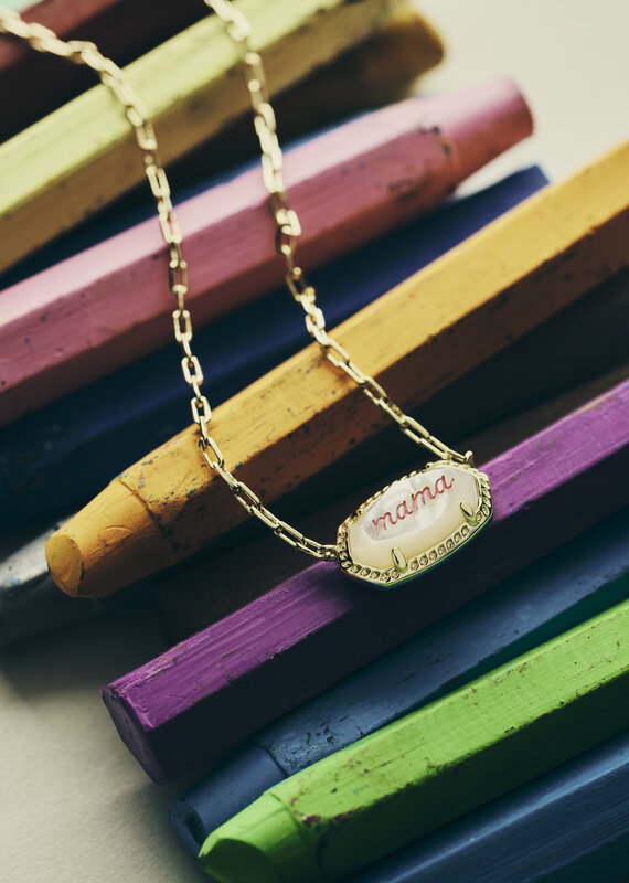 KENDRA SCOTT Elisa Mama Script Necklace
